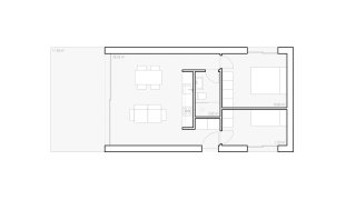 Villa floor plan, 2 bedrooms in Orquidea No. 2